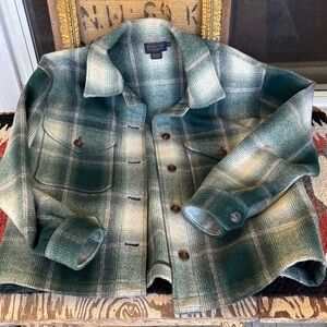 Pendleton Green and Cream Plaid Jacket